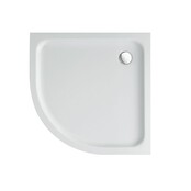 Douchebak Queen Hoog Kwartrond 80x80x15cm Acryl  Radius 55cm Antislip Wit met Potenset en Afneembaar Paneel