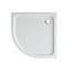 ALONI Douchebak Queen Hoog Kwartrond 80x80x15cm Acryl Radius 55cm Antislip Wit met Potenset en Afneembaar Paneel