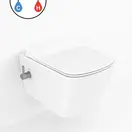 Hangtoilet met bidet Elegant Wit met geïntegreerde bidetkraan Warm / Koud – Excl. wc-bril