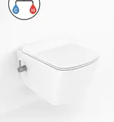Hangtoilet met bidet Elegant Wit met geïntegreerde bidetkraan Warm / Koud – Excl. wc-bril