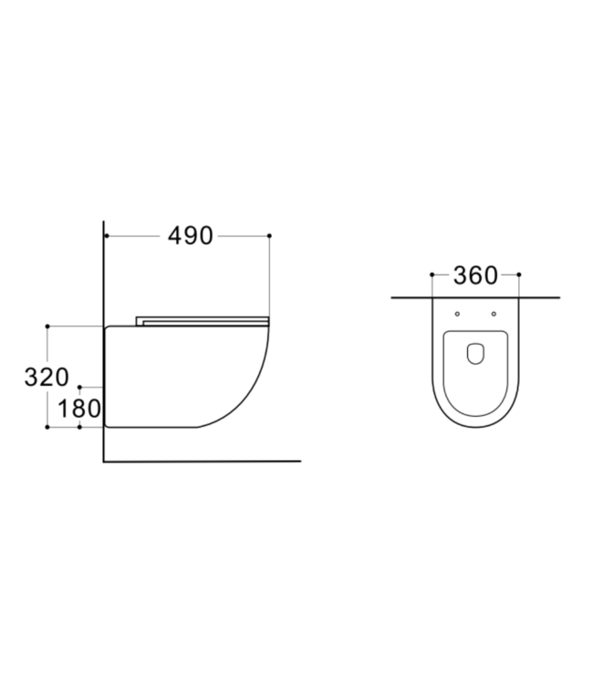 Hangtoilet met bidet Darlo Wit Warm / Koud geïntegreerde bidetkraan – Excl. wc-bril