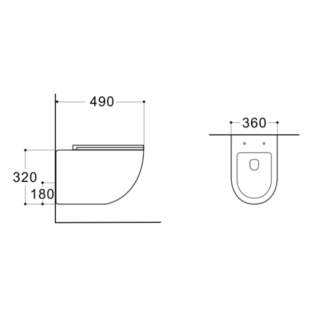Hangtoilet met bidet Darlo Wit Koud geïntegreerde bidetkraan – Excl. wc-bril