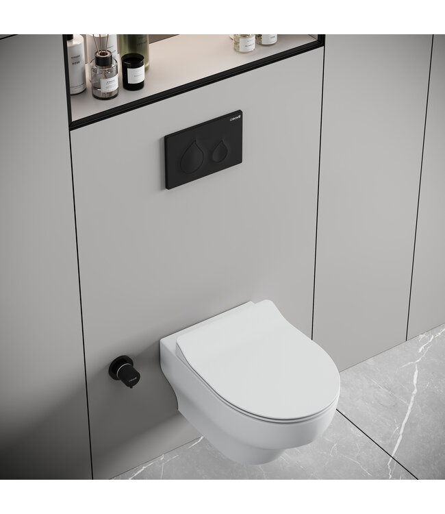 Randloos Hangtoilet Ness met tornado spoeling - Excl. wc-bril