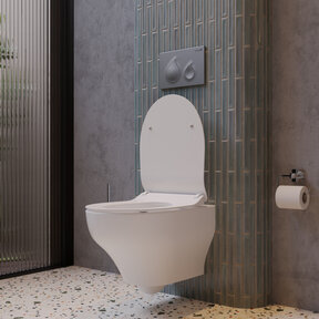 Randloos Hangtoilet Ness met tornado spoeling - Excl. wc-bril