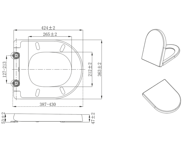 Wc bril Aloni Primium Wrap-up  Wit  - Softclose Slim toiletzitting - QUICK RELEASE