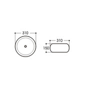 Waskom Le Havre Rond Glans Wit - 31x15cm