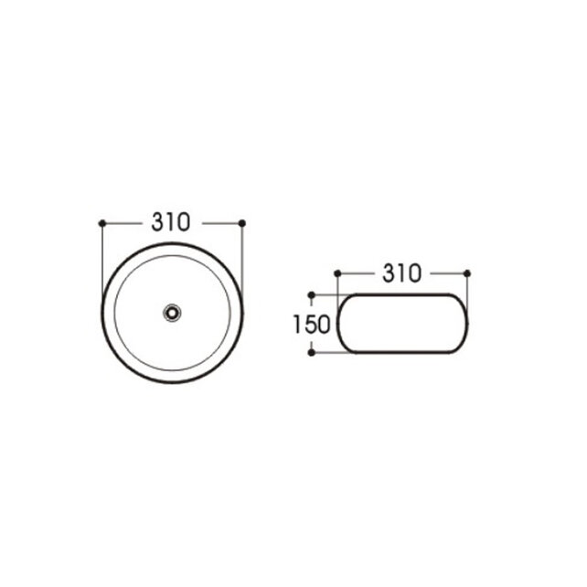 Waskom Le Havre Rond Glans Wit - 31x15cm
