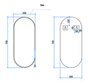 Spiegel Ovaal Renk met lijst Geborsteld Messing 30 x 70 cm - 38.3720