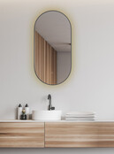 Spiegel ovaal Wiesbaden Nomi 50x100cm Gunmetal met LED, dimbaar en spiegelverwarming - 38.3703