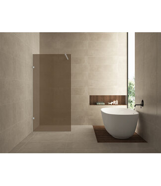 Wiesbaden Douchewand Less 120 cm vintage brons glas 8mm glasplaat met nano-coating - 20.3929