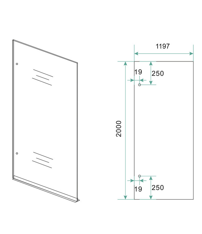 Douchewand Less 120 cm vintage brons glas 8mm glasplaat met nano-coating - 20.3929