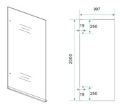 Douchewand Less 100 cm vintage brons glas 8mm glasplaat met nano-coating - 20.3928