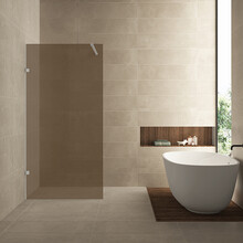 Douchewand Less 90 cm vintage brons glas 8mm glasplaat met nano-coating - 20.3927