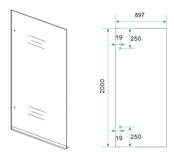 Douchewand Less 90 cm vintage brons glas 8mm glasplaat met nano-coating - 20.3927