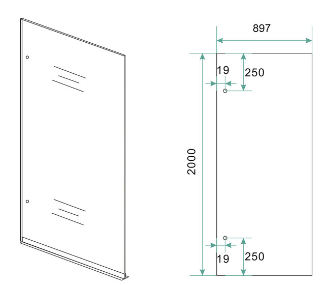 Douchewand Less 90 cm vintage brons glas 8mm glasplaat met nano-coating - 20.3927