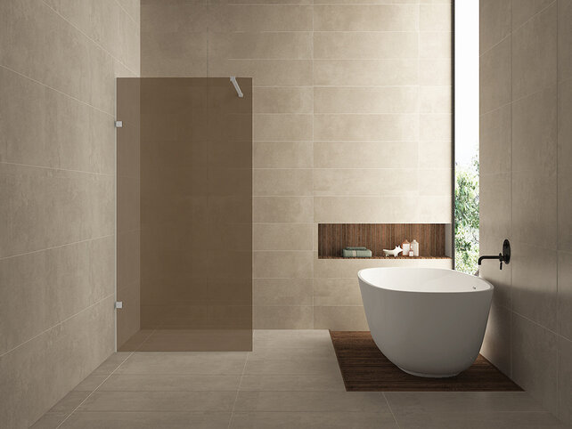 Douchewand Less 80 cm vintage brons glas 8mm glasplaat met nano-coating - 20.3914