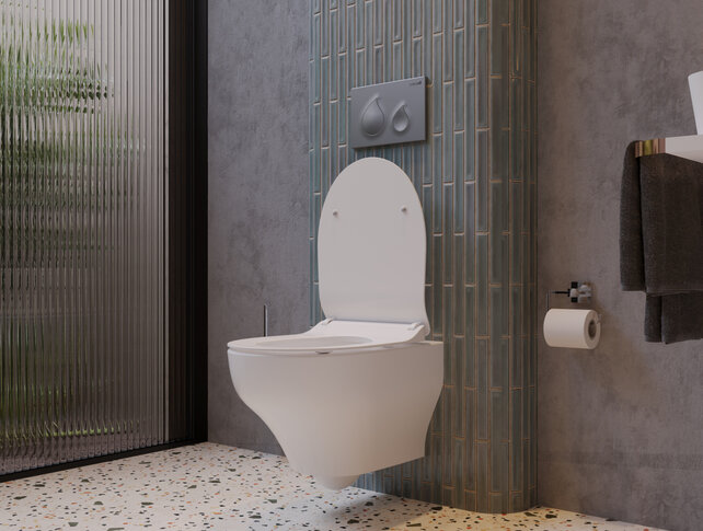 Randloos Hangtoilet Ness Tornado Flush met bidet - Excl. wc-bril