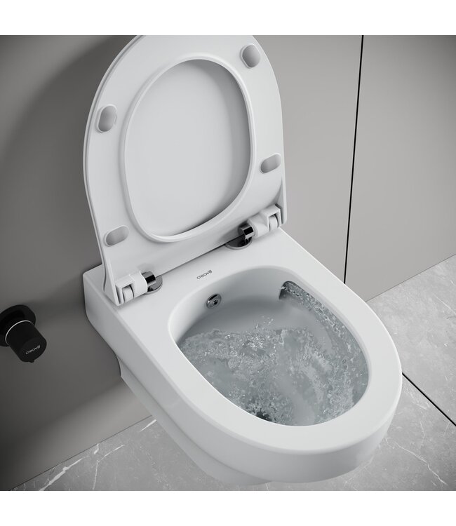 Randloos Hangtoilet Ness Tornado Flush met bidet - Excl. wc-bril