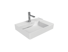 Wastafel RUBY RB063 Mat Wit⎢Creavit Opbouw wasbak 60x45x13cm⎢met kraangat zonder overloop