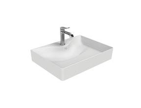 Wastafel RUBY RB064 Mat Wit⎢Creavit Opbouw wasbak 60x45x11cm⎢met kraangat zonder overloop