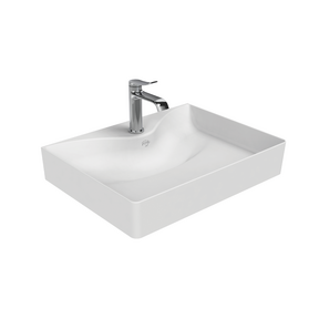 Wastafel RUBY RB064 Mat Wit⎢Creavit Opbouw wasbak 60x45x11cm⎢met kraangat zonder overloop