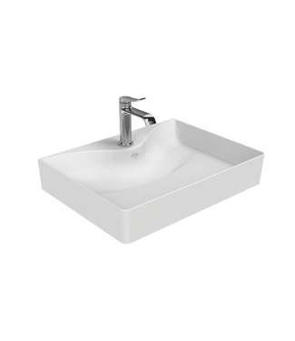 CREAVIT Wastafel RUBY RB064 Mat Wit⎢Creavit Opbouw wasbak 60x45x11cm⎢met kraangat zonder overloop