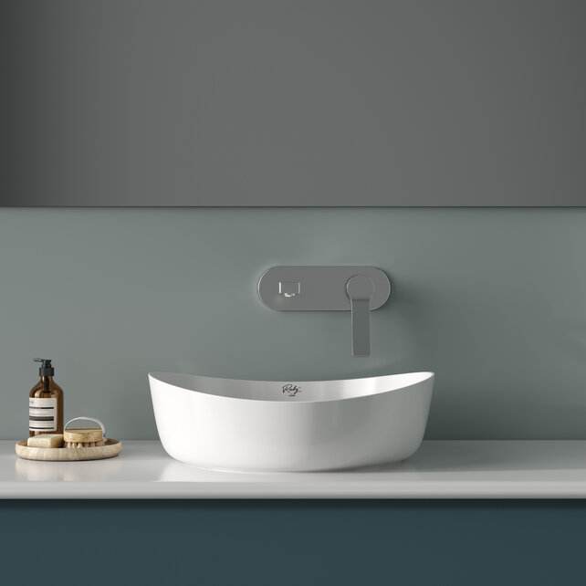 Waskom RUBY Rond RB140 Mat Wit 40x40x10cm⎢Creavit Opbouw wasbak