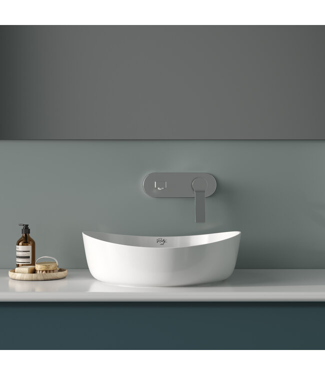 Waskom RUBY Rond RB140 Mat Wit 40x40x10cm⎢Creavit Opbouw wasbak