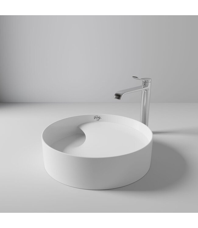 Waskom RUBY Rond RB141 Mat Wit 40x40x11cm⎢Creavit Opbouw wasbak