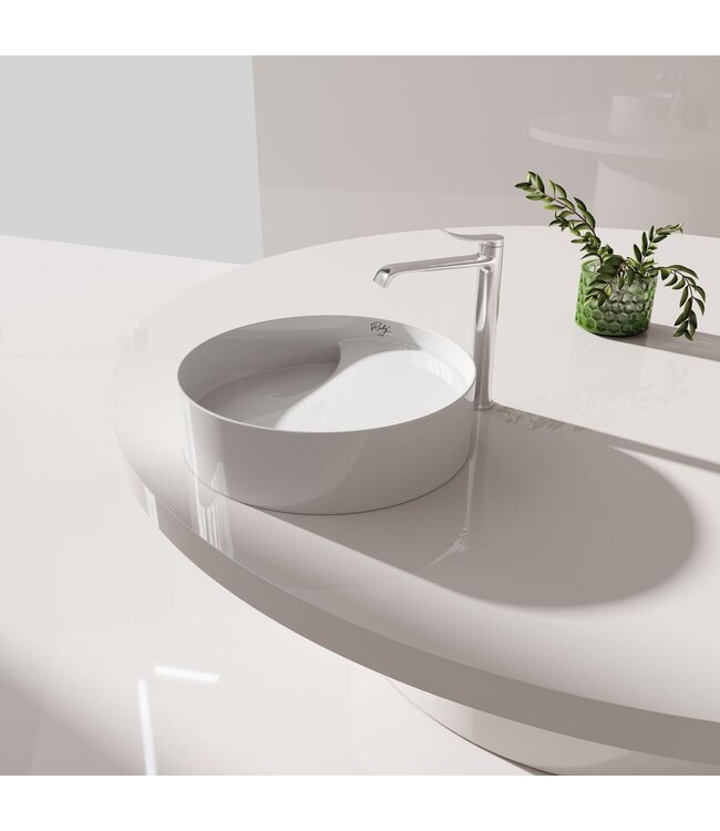 Waskom RUBY Rond RB141 Mat Wit 40x40x11cm⎢Creavit Opbouw wasbak