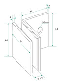 Less glaskoppelingset gunmetal voor profielloze inloopdouche 2 stuks - 20.6166
