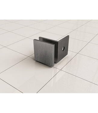 Wiesbaden Less glaskoppelingset gunmetal voor profielloze inloopdouche 2 stuks - 20.6166