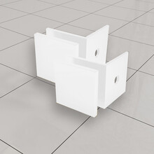 Less glaskoppelingset Mat Wit voor profielloze inloopdouche 2 stuks - 20.6163