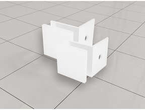 Less glaskoppelingset Mat Wit voor profielloze inloopdouche 2 stuks - 20.6163