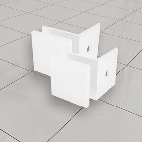 Less glaskoppelingset Mat Wit voor profielloze inloopdouche 2 stuks - 20.6163