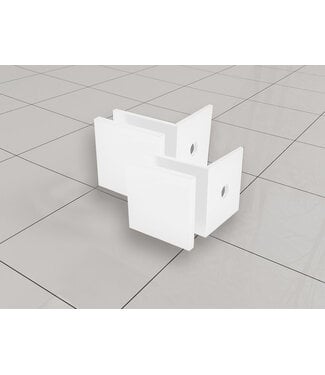 Wiesbaden Less glaskoppelingset Mat Wit voor profielloze inloopdouche 2 stuks - 20.6163