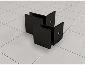 Less glaskoppelingset Mat Zwart voor profielloze inloopdouche 2 stuks - 20.6162