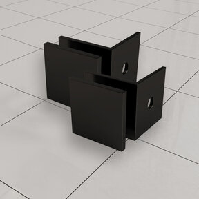 Less glaskoppelingset Mat Zwart voor profielloze inloopdouche 2 stuks - 20.6162