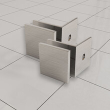 Less glaskoppelingset Geborsteld Staal voor profielloze inloopdouche 2 stuks - 20.6161