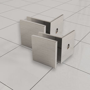 Less glaskoppelingset Geborsteld Staal voor profielloze inloopdouche 2 stuks - 20.6161