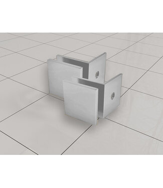 Wiesbaden Less glaskoppelingset Chroom voor profielloze inloopdouche 2 stuks - 20.6160