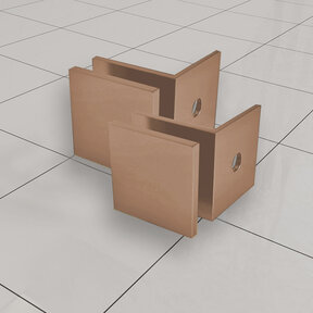 Less glaskoppelingset Geborsteld koper voor profielloze inloopdouche 2 stuks - 20.6164