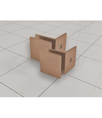 Wiesbaden Less glaskoppelingset Geborsteld koper voor profielloze inloopdouche 2 stuks - 20.6164