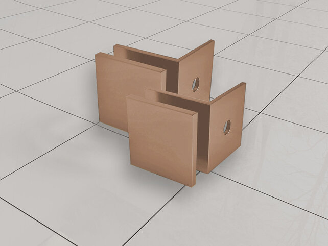 Less glaskoppelingset Geborsteld koper voor profielloze inloopdouche 2 stuks - 20.6164