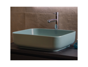 Waskom Minerva Mat Fjord Groen 50x39x13cm vierkant keramiek incl. bijpassend click-waste