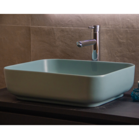 Waskom Minerva Mat Fjord Groen 50x39x13cm vierkant keramiek incl. bijpassend click-waste