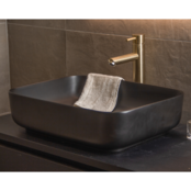 Waskom Minerva Mat Zwart 50x39x13cm vierkant keramiek incl. bijpassend click-waste