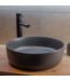 Waskom minerva mat antraciet rond 39x12cm keramiek incl bijpassend click waste