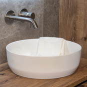 Waskom Minerva Glans Wit rond 39x12cm keramiek incl bijpassend click waste