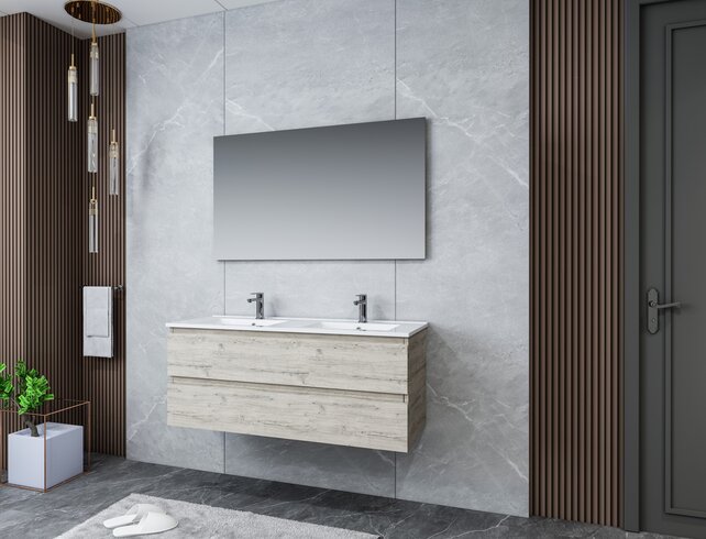 Wastafelonderkast 120cm Sally Licht Hout - Softclose lades - Excl. wastafel